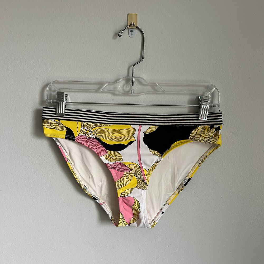 Anne Cole Studio Yellow Black Pink Floral Full Coverage Bikini Bottoms Medium